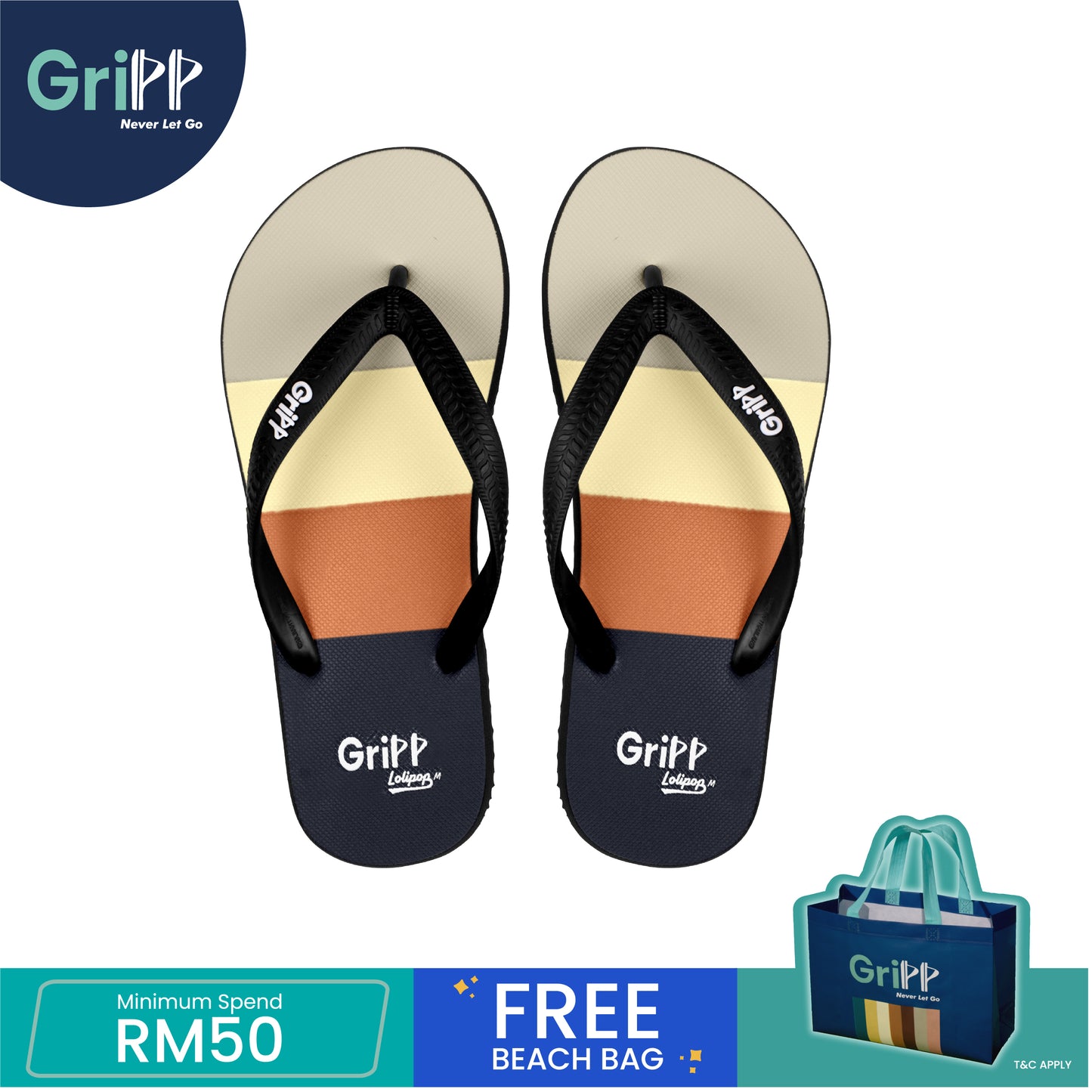 GriPP Lolipop M Men’s Sandals – Comfortable Rubber Footwear for Active Men (Model E)